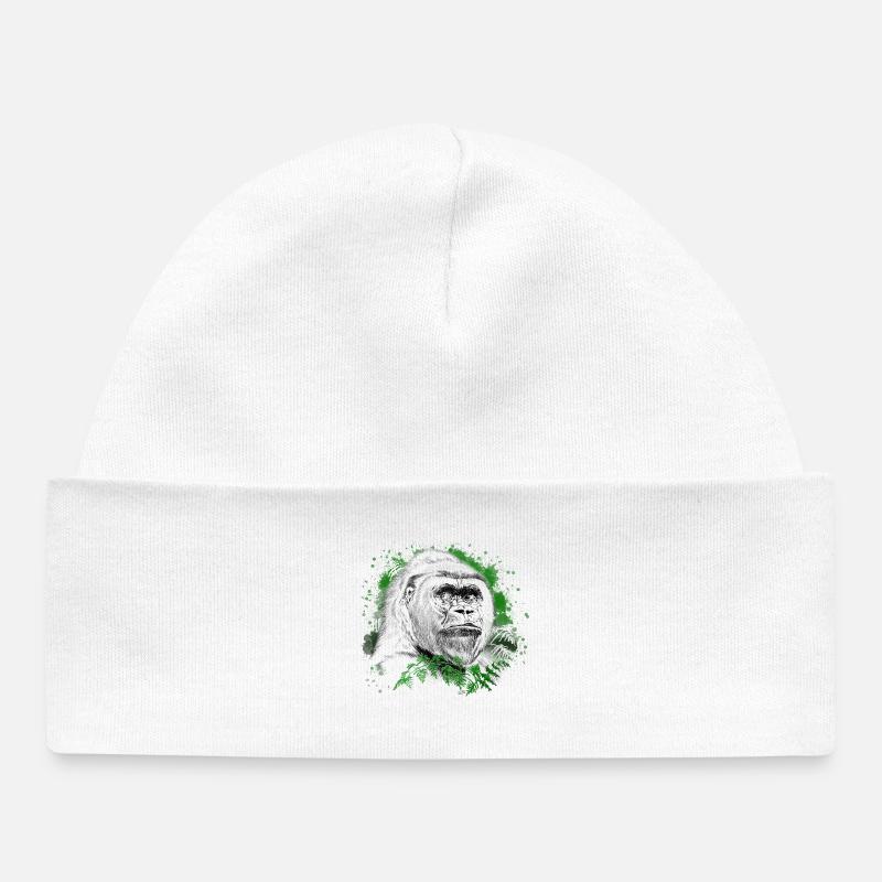 Gorilla - Bonnet bébé bio - blanc