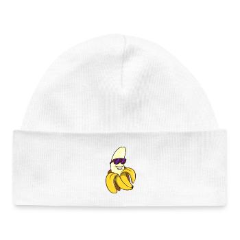 Coole Banane Obst Frucht Süß Comic Lustig Witzig - Baby Organic Mütze - Weiß - Vorne