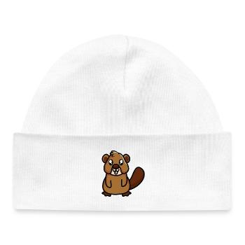 Beaver - Baby Organic Beanie - white - Front