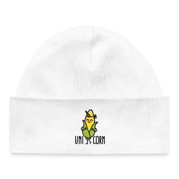Wannabe uni-corn ( Unicorn ) - Baby Organic Beanie - white - Front