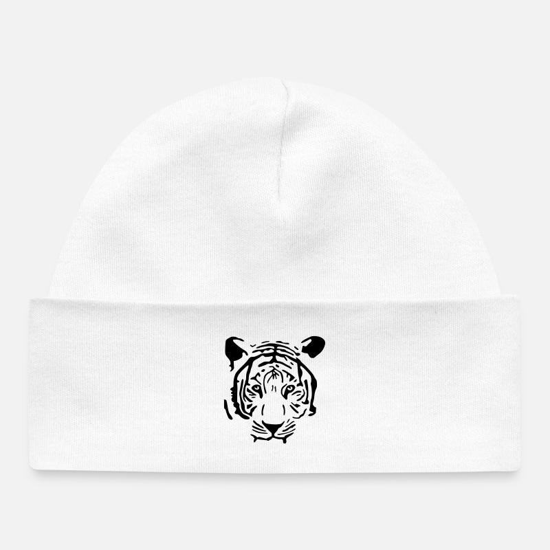Tigre blanc - Bonnet bébé bio - blanc