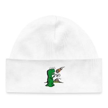 Rock paper scissors T-rex drôle dinosaure comète - Bonnet bébé bio - blanc - Devant