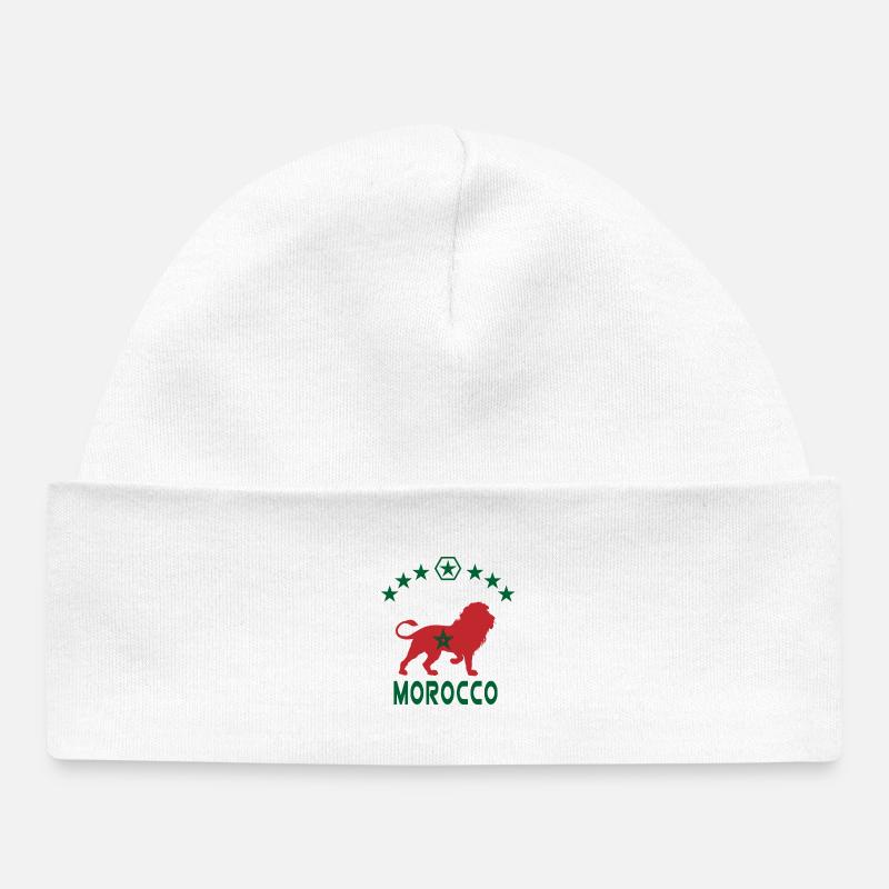 Conception du Lion du Maroc - Bonnet bébé bio - blanc