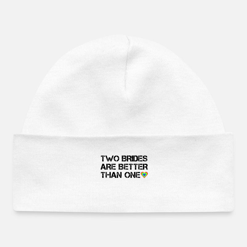 Two brides are better than one - Baby Organic Beanie - white