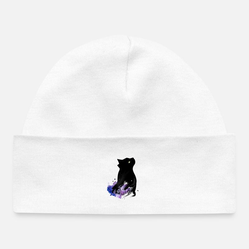 Black Cat - Bonnet bébé bio - blanc