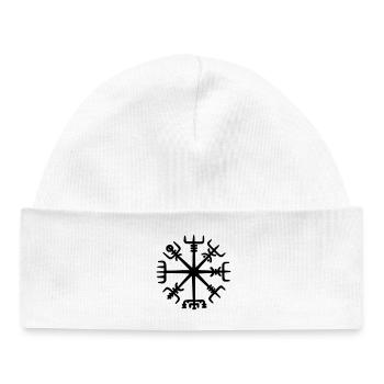 Viking Vegvisir symbol - Viking signposts - Baby Organic Beanie - white - Front