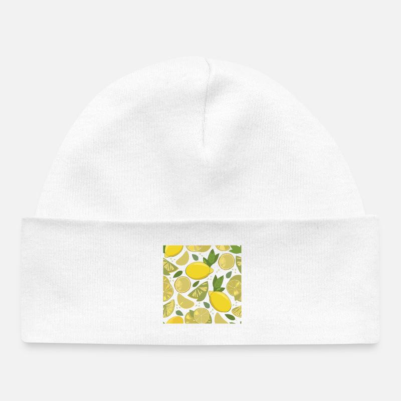 Design citron avec un effet frais - Bonnet bébé bio - blanc