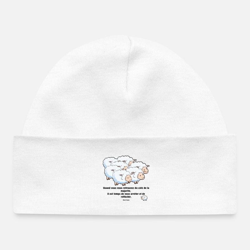 Les moutons de la majorité... - Bonnet bébé bio - blanc