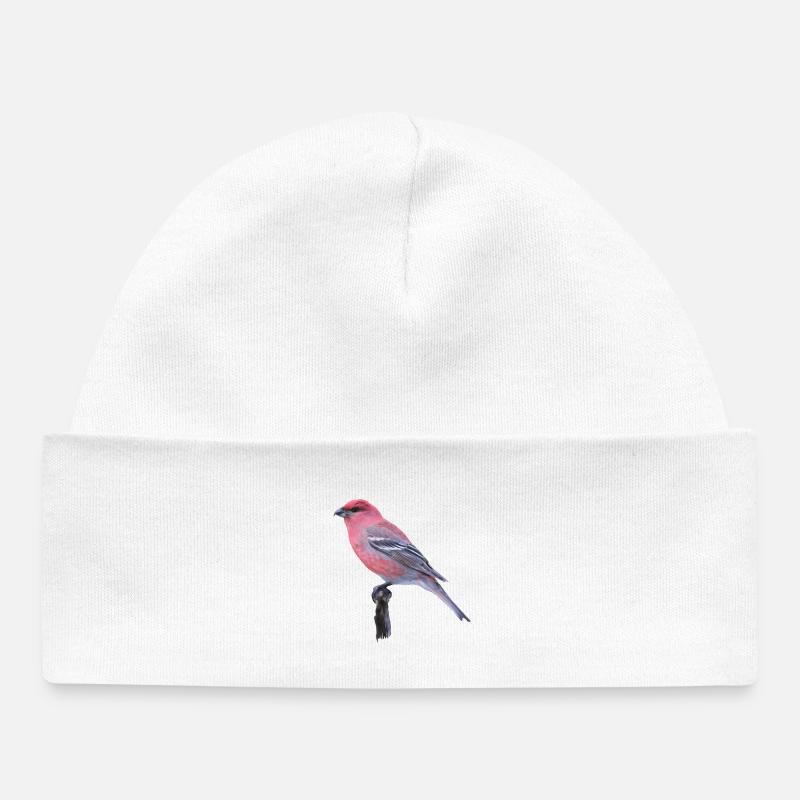 Cardinal aquarelle sur branche - Bonnet bébé bio - blanc