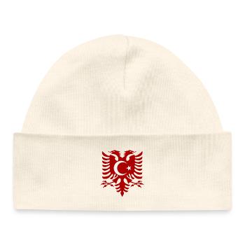 Albanien Türkei Flagge - Baby Organic Mütze - Weiß - Vorne