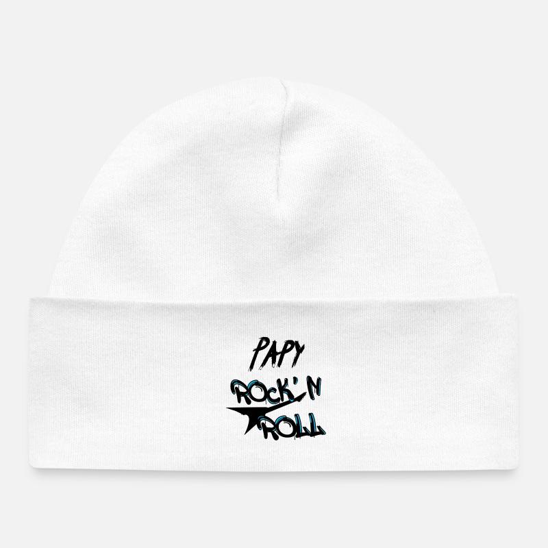 Papy Rock'n Roll Guitare Rockeur - Bonnet bébé bio - blanc