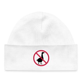 Goose forbidden sign - Baby Organic Beanie - white - Front