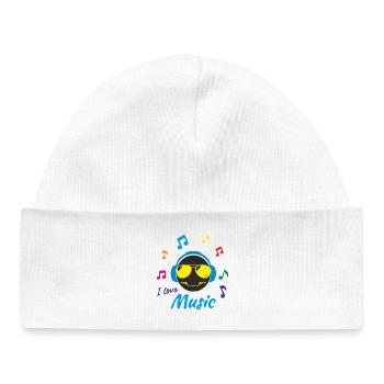 I love Music - Baby Organic Beanie - white - Front