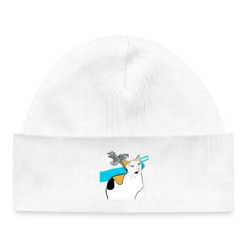 sitting cat - Baby Organic Beanie - white - Front