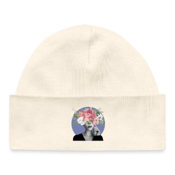 Flowery Head - Baby Organic Beanie - white - Front