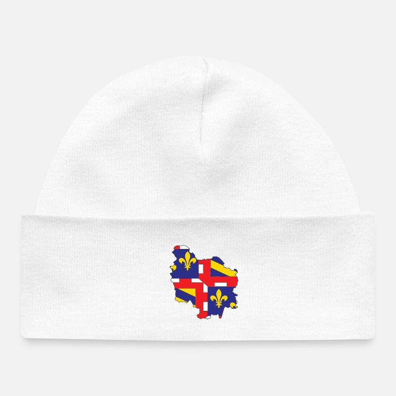 carte de la bourgogne - Bonnet bébé bio - blanc
