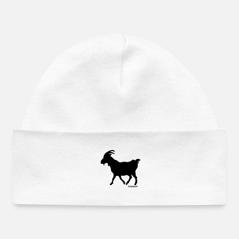 Bouc-émissaire noir - Bonnet bébé bio - blanc