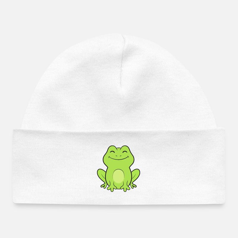 Grenouille grenouille - Bonnet bébé bio - blanc