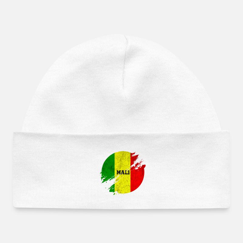 Drapeaux Mali cercle vintage - Bonnet bébé bio - blanc