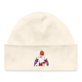 Sinterklaas pouce vers le haut zwartepiet - Bonnet bébé bio - blanc - Devant