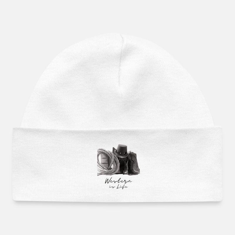 Lasso de bottes de cowboy Western Life - Bonnet bébé bio - blanc
