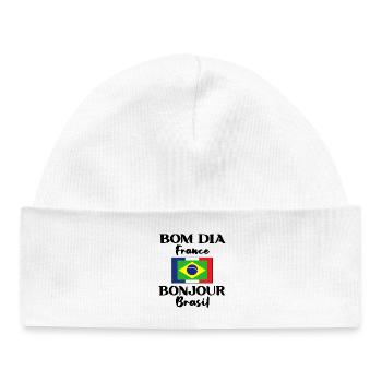 Brésil France Drapeau Brésilien Cadeau - Bonnet bébé bio - blanc - Devant