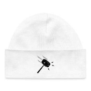 Hammer of thor Thor s hammer Mjolnir lightning stral - Baby Organic Beanie - white - Front