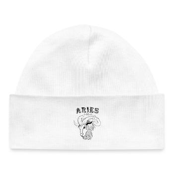 Aries Sternzeichen Widder - Baby Organic Mütze - Weiß - Vorne