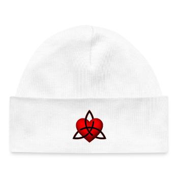 Celtic Heart Pattern - Baby Organic Beanie - white - Front