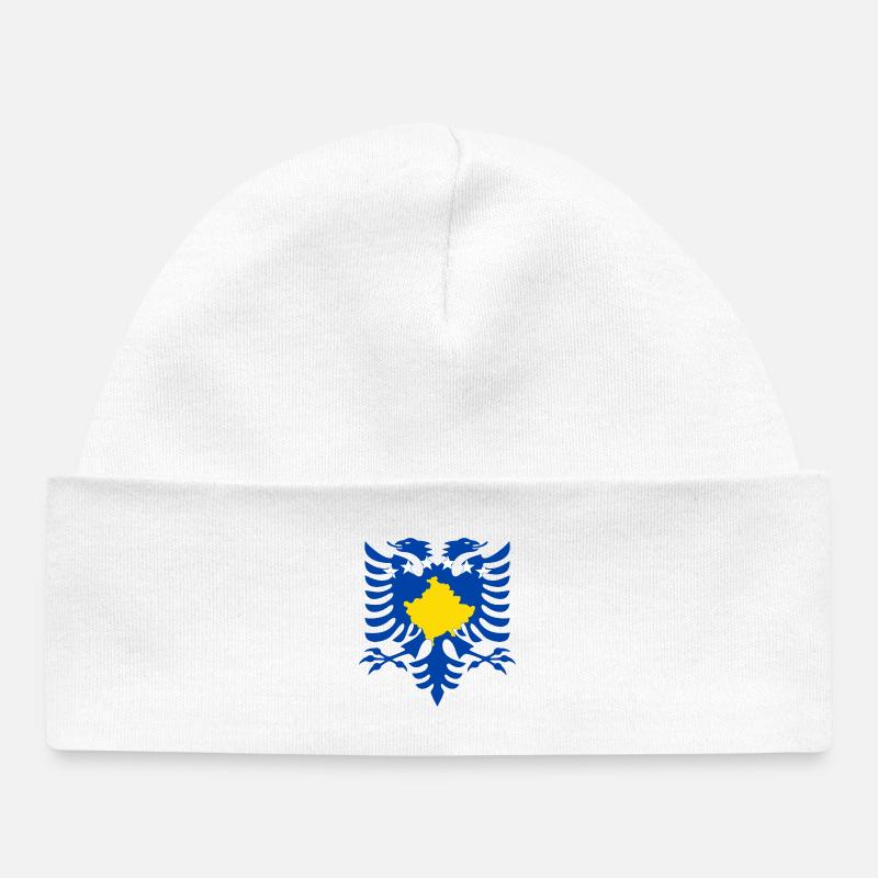 Albanie Kosovo Drapeau - Bonnet bébé bio - blanc