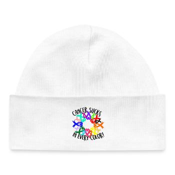 Le cancer aspire toutes les couleurs Conscience Krebs - Bonnet bébé bio - blanc - Devant