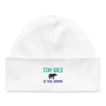 Bleib wild – Geh Trailrunning - Baby Organic Mütze - Weiß - Vorne