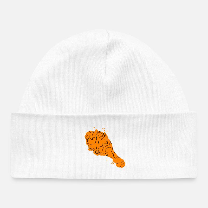 poulet frit - Bonnet bébé bio - blanc
