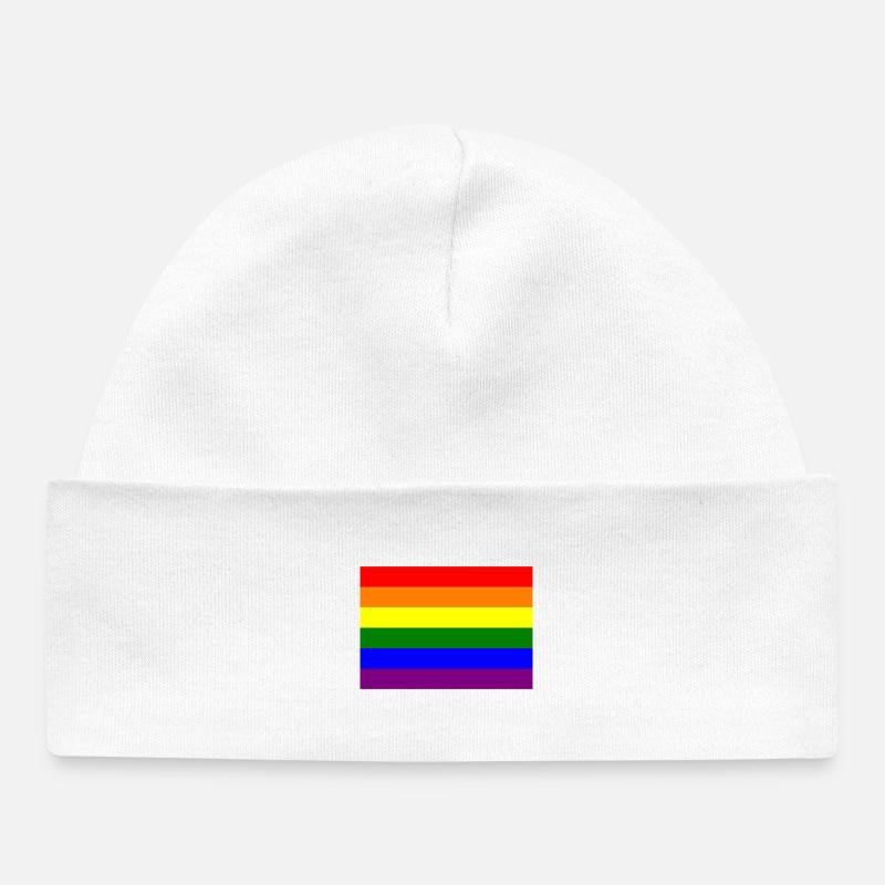 Pride Regenbogen Flaggendesign - Baby Organic Mütze - Weiß