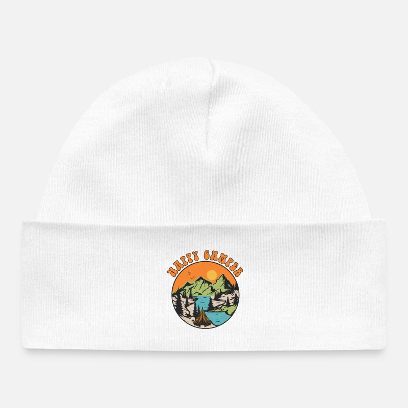 Happy Camper - Bonnet bébé bio - blanc