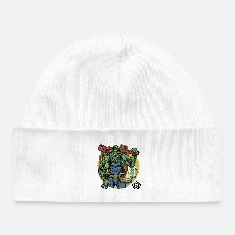 Plombier, plombier, plombier, plombier - Bonnet bébé bio - blanc