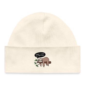 Déclaration sur le paresseux paresseux de l’animal de la jungle endormie - Bonnet bébé bio - blanc - Devant