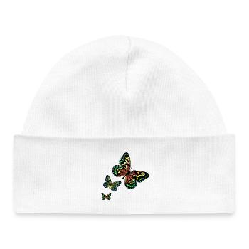 3 butterflies R6Z - Baby Organic Beanie - white - Front