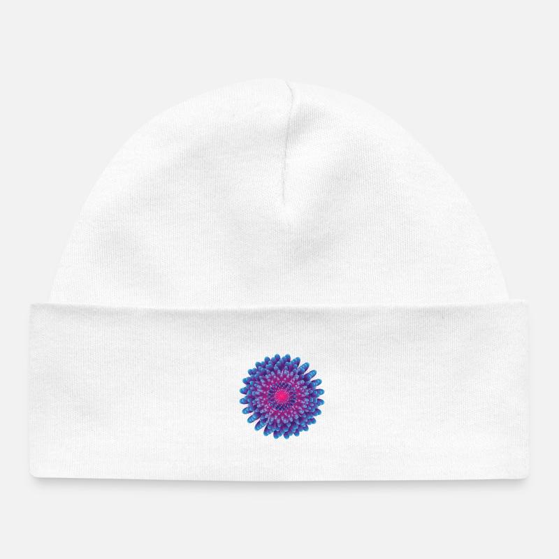 Fleur vectorielle - Bonnet bébé bio - blanc