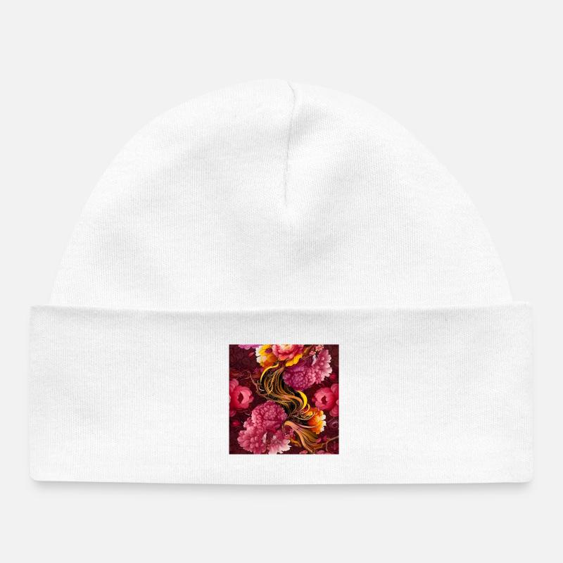 Merveilleux design floral élégant - Bonnet bébé bio - blanc