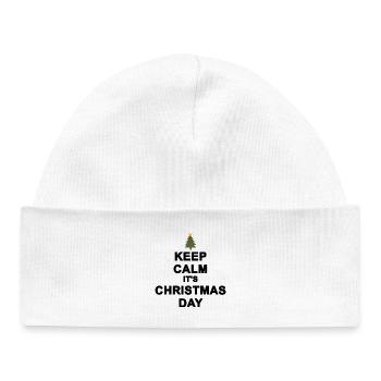 Keep calm Christmas - Baby Organic Beanie - white - Front