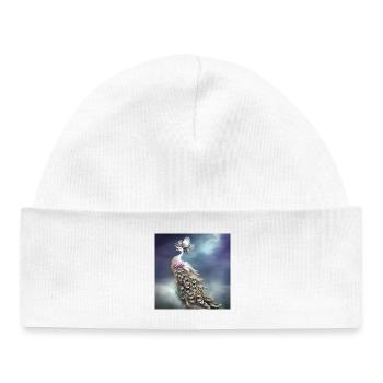 Merveilleux paon élégant - Bonnet bébé bio - blanc - Devant