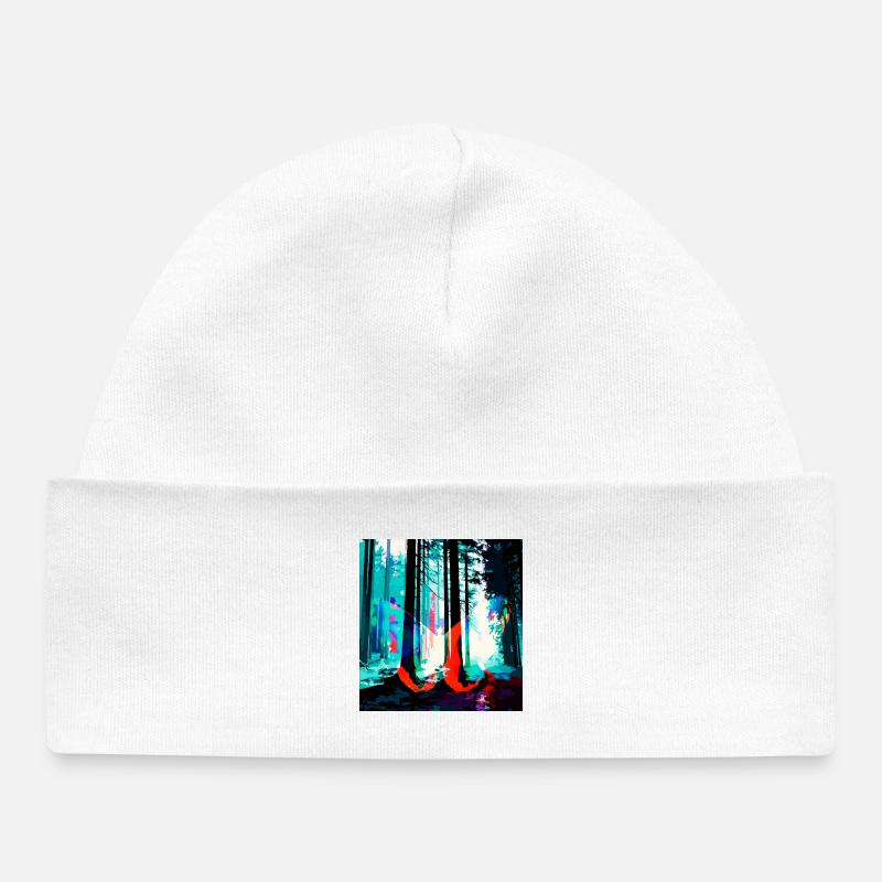 Néon Forest Dream Print - Bonnet bébé bio - blanc