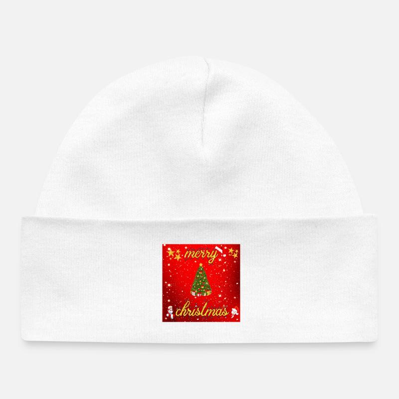 Joyeux Noël version 2 - Bonnet bébé bio - blanc