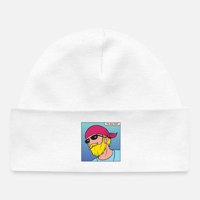 Motard Pop Art avec bandana - Bonnet bébé bio - blanc
