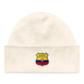 Quito Ecuador Wappen Flaggen Design - Baby Organic Mütze - Weiß - Vorne