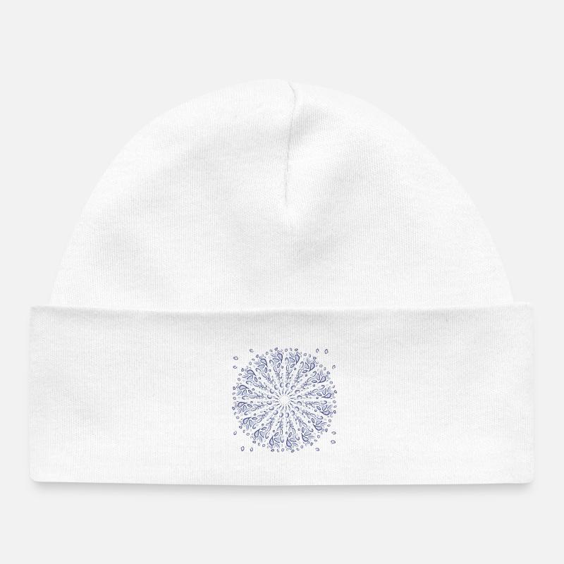 Azure Mandala Bloom - Bonnet bébé bio - blanc