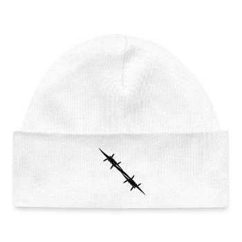 Barbed wire coupling piece - Baby Organic Beanie - white - Front