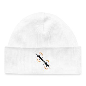 Electric fence Barbed wire - Baby Organic Beanie - white - Front