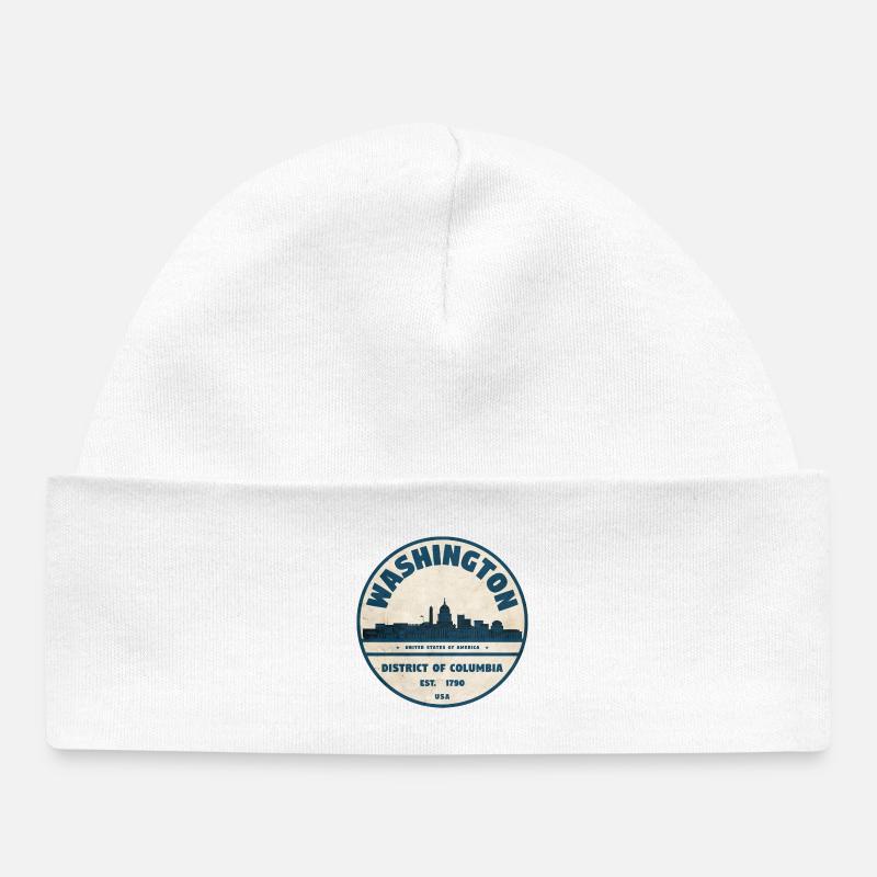 Washington DC Vintage - Bonnet bébé bio - blanc